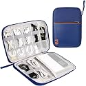 Styleys Electronics Organizer Travel Cable Organizer Bag Compact Waterproof Electronic Accessories Cord Case for Hard Drives, Cables, Cords, Chargers (Navy Blue - S12002)