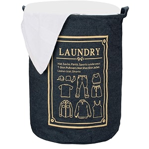 styleys folding laundry bag for clothes 63 - litres with laundry basket with drawstring closure s11051 - jeans blue