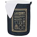 Styleys Folding Laundry Bag for Clothes 63 - Litres with Laundry basket with Drawstring Closure (S11051 - Jeans Blue)