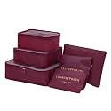 Styleys Set of 6 Travel Organizer Packing Cubes Garment Storage Bags (S1037_Winered)