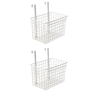 styleys multifunctional rectangular hanging storage basket kitchen storage rack over the cabinet door wire rectangular storage basket s11102 white 2