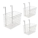 Styleys Multifunctional Storage Rectangle Basket Kitchen Storage Rack Over The Cabinet Door Wire Storage Basket Milk Basket, S11102 - Pack Of 3 (White) (Iron)