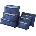 Styleys Navy Blue Set of 6 Travel Organizer Packing Cubes Travel Pouches Cosmetics Makeup (S1037)