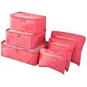 Styleys Set of 6 Travel Organizer Packing Cubes Garment Storage Bags (S1037_Water Melon Red)