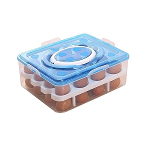styleys plastic egg box egg tray for fridge 32 eggs 1 piece blue rectangular