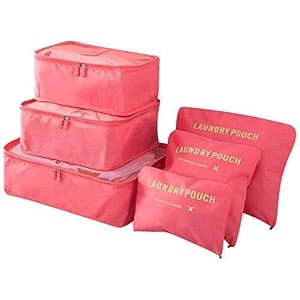 styleys set of 6 packing cube travel pouches bag organizer watermelon red s1037