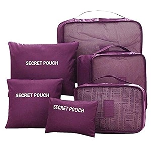 styleys set of 6 travel organizer pouch packing cubes for travel clothes space savers bags cosmeticsunderwearsocksshoes toiletry organiser pouch maroon s1037 nylon