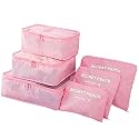 Styleys Baby Pink Polyester Blend Travel Make Up Organizer(6pcs/1set)