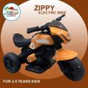 Stylezone Zippy Kids Motorcycle with 6V Rechargeable Power (2–5 Years) Bike Battery Operated Ride On (Orange)