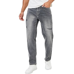 Styli Men Solid Balloon Fit Jeans