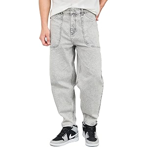 Styli Men Solid Balloon Fit Jeans