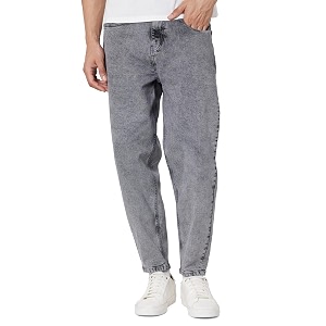 Styli Men Solid Balloon Fit Jeans