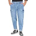 Styli Men Solid Balloon Fit Jeans 