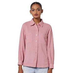 Styli Women Drop Shoulder Crepe Oversized Shirt