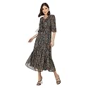 Styli Women Printed Ruffle Neck Puff 