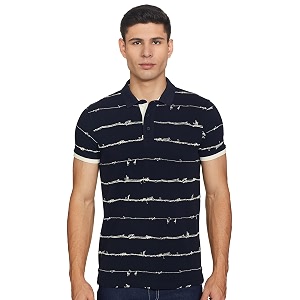 Spykar Mens Printed Slim Fit T-Shirt