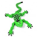 Stylish Articulated Armadillo Lizard - 3D Printed with Vibrant Hues, Calming Fidget Figurine for ADHD, Playful Reptile Model for Trendy Desks, Homes, Displays, Smooth Joint Movement (Green VENOMCLAW)