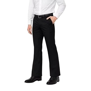Stylish Mens Black Bell Bottom Pants Flared