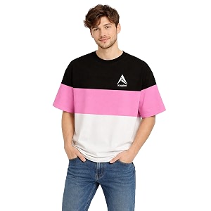 Stylish Men Color Block Oversized Half Sleeve