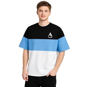 Stylish Men Color Block Oversized Half Sleeve