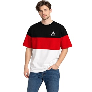 Stylish Men Color Block Oversized Half Sleeve