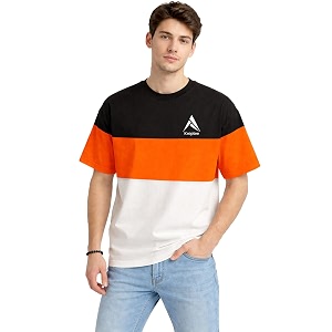 Stylish Men Color Block Oversized Half Sleeve