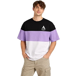 Stylish Men Color Block Oversized Half Sleeve