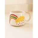 Stylish Pintristy 3D Rainbow Ceramic Mug | Colorful Coffee Tea Soup &amp; Hot Chocolate Cup | Unique Decorative Drinkware | Modern Kitchen Mug for Home Office Gifting