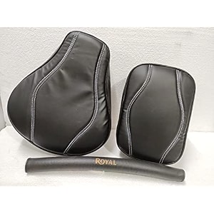 stylish seat cover black  backrest foam combo black compatible with classic350500cc 2012-2020