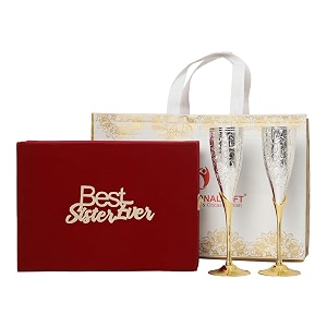 international gift german silver wine glasswinee goblet set of 2 pieces glass  39congratulations39 tag with velvet box amp carry bag 300 ml