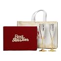 INTERNATIONAL GIFT German Silver Wine Glass/Winee Goblet Set of 2 Pieces Glass | 'Congratulations' Tag with Velvet Box & Carry Bag, 300 ml
