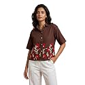 Stylish Women39s Embroidered Shirts Geometric Pattern