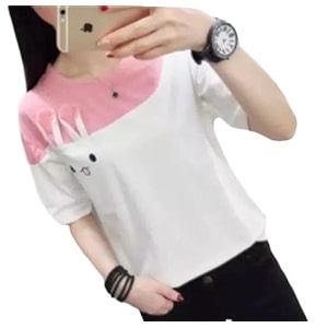 Stylish Women Printed T-Shirt Cotton Blend