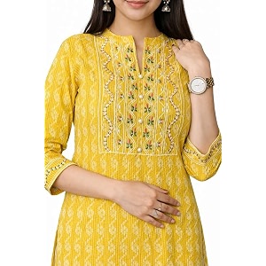 Stylish Women Straight Fit Kurti with Traditional