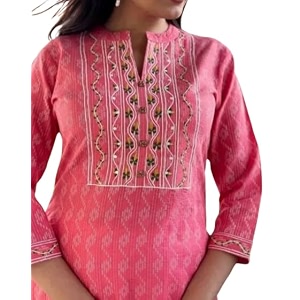 Stylish Women Straight Fit Kurti with Traditional