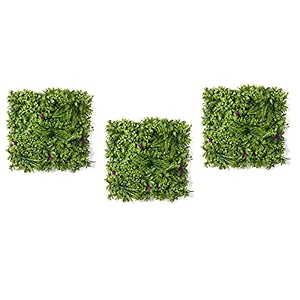 stylishwalls artificial wall grass for home decoration 3 pcs i grass mat for wall i vertical garden artificial wall plants green amp purple design 50cm x 50cm x 5cm pack of 3