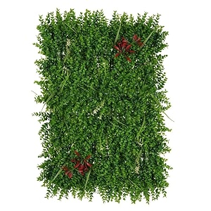stylishwalls artificial wall grass for home decoration 6 pcs i grass mat for wall i vertical garden artificial wall plants green red amp purple 60cm x 40cm x 8cm pack of 6
