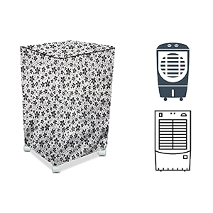 stylista cooler cover compatible for bajaj 480117 65 liter medium tower cooler floral pattern grey