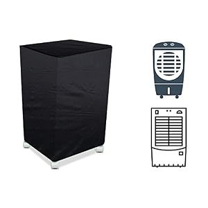 stylista cooler cover compatible for bajaj dc 2050 dlx 70 liter medium tower cooler black color