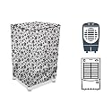 Stylista Cooler Cover Compatible for Bajaj DC 55 DLX 54 Liter Medium Tower Cooler Floral Pattern Grey