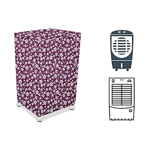 stylista cooler cover compatible for bajaj dmh 67 liter medium tower cooler floral pattern purple