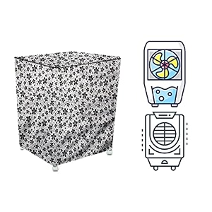 stylista cooler cover compatible for bajaj px 100dc 43 liter desert cooler floral pattern grey