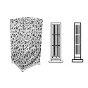 Stylista Cooler Cover Compatible for Bajaj TC 103 DLX Digital 22 Liter Tower Cooler Floral Pattern Grey