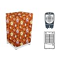 Stylista Cooler Cover Compatible for Bajaj TC2007 37 Liter Medium Tower Cooler Floral Pattern Orange