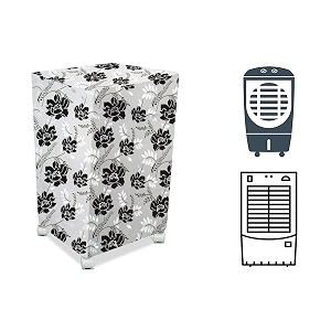 stylista cooler cover compatible for orient electric smartcool dx cp1601h 16 liter medium tower cooler floral pattern white