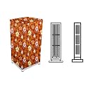 Stylista Cooler Cover Compatible for Orient Electric Arista CT5402H 54 Liter Tower Cooler Floral Pattern Orange