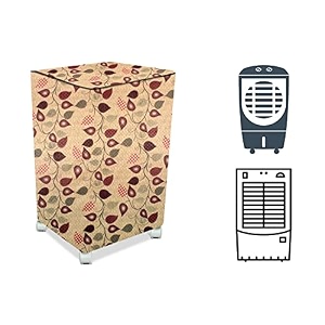 stylista cooler cover compatible for voltas 4810083 52 liter medium tower cooler petals pattern yellow