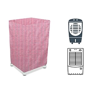 stylista cooler cover compatible for voltas 4810083 52 liter medium tower cooler pin check pattern pink