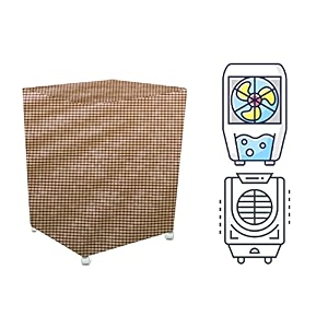 stylista cooler cover compatible for voltas desert 54 liter desert cooler pin check pattern brown