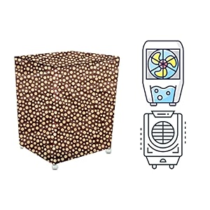 stylista cooler cover compatible for voltas grand 52e 52 liter desert cooler polka dot pattern brown